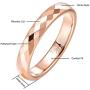 Greenpod 4MM Tungsten Carbide Rings Faceted Edge Dome Polished Rose Gold/Black Wedding Band Comfort Fit for Women Size 5-12