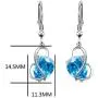 YinShan Austria Blue Zircon Jewelry 925 Sterling Silver CZ Butterfly Wing Simple Teardrop Dangle Earrings and Necklace