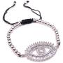 Evil Eye Silver Plated Crystal Bracelet Adjustable 6''- 8'' Protection Jewelry