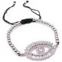 Evil Eye Silver Plated Crystal Bracelet Adjustable 6''- 8'' Protection Jewelry Evil Eye Silver Plated Crystal Bracelet Adjustable 6''- 8'' Protection Jewelry