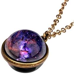 Holibanna Universe Necklace Galaxy Pendant Necklace Outer Space Necklace Glow in the Dark Planet Necklace Planet Jewelry for Women Men Style 1