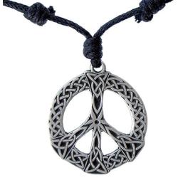 Pagan Jewelry Celtic Peace Sign Hippie Democracy Freedom Magic Wicca Silver Pewter Unisex Mens Pendant Necklace Protection Amulet Wealth Prosperity Money Lucky Charm Safe Travel Talisman Chain Choker