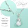 Unicra Bride Silver Bridal Tassel Necklace Earrings Set Crystal Wedding Jewelry Set Pearl Choker Necklace for Women and Girls (3 piece set - 2 earrings and 1 necklace)(NK072-2)