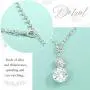Unicra Bride Silver Bridal Tassel Necklace Earrings Set Crystal Wedding Jewelry Set Pearl Choker Necklace for Women and Girls (3 piece set - 2 earrings and 1 necklace)(NK072-2)