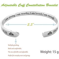 RENYILIN Creative Cuff Bracelet, Zodiac Bracelet, Inspirational Stainless Steel Bracelet for Men and Women