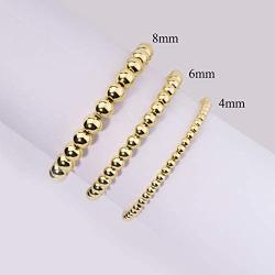 MUYASEA 14K Real Gold Plated Bead Stack Adjustable Charm Bracelets for Women Men