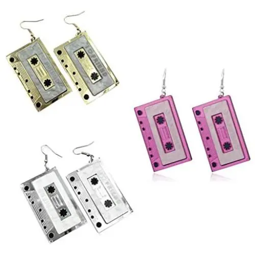 3 Pairs Cassette Tape Earrings Retro Acrylic Punk Tape Dangle Earrings Funny Geometric Square Drop Earrings Personality Night Club Accessories for Women Girls Cute Pretty Jewelry 3 Pairs Cassette Tape Earrings Retro Acrylic Punk Tape Dangle Earrings Funny Geometric Square Drop Earrings Personality Night Club Accessories for Women Girls Cute Pretty Jewelry