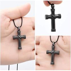 Rope Winding Cross Cremation Ashes Urn Pendant Necklace Memorial Keepsake Jewelry Lord’s Prayer Cross Ashes Necklaces