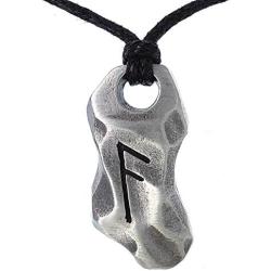 Viking Jewelry Ansuz A God Ancestor Devine Breath Power Luck Inspiration Element Air Elder Futhark Rune Runic Protection Amulet Silver Pewter Mens Pendant Necklace Charm men adjustable Cord