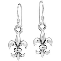 Everyday Lily Flower .925 Sterling Silver Dangle Earrings