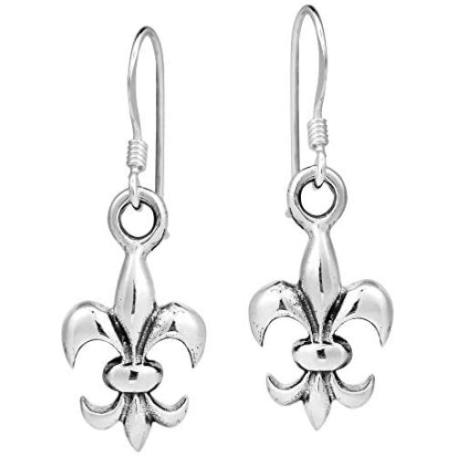 Everyday Lily Flower .925 Sterling Silver Dangle Earrings