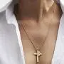 Solememo Gold Tone Chain with Cross Faith Pendant Necklace for Gift Solememo Gold Tone Chain with Cross Faith Pendant Necklace for Gift