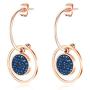 Taoqiao Stainless Steel Dangle Drop Earrings for Women Simple Blue Crystal Geometry Ball Stud Earring Cute Flower Girl Personalized Fashion Jewelry