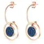Taoqiao Stainless Steel Dangle Drop Earrings for Women Simple Blue Crystal Geometry Ball Stud Earring Cute Flower Girl Personalized Fashion Jewelry