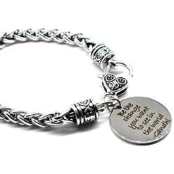 M&T 2015 Stainless Steel Charm Inspiration Jewelry, Be The Change You Want to See in The World, 40
