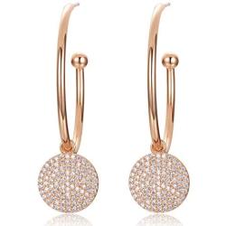 KIMILILY Women Girl Hoop Drop Dangle Stud Earrings 18K Rose Gold Plating Crystals from Swarovski Jewelry Collection Gift for Her Party/Anniversary Day/Birthday