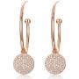 KIMILILY Women Girl Hoop Drop Dangle Stud Earrings 18K Rose Gold Plating Crystals from Swarovski Jewelry Collection Gift for Her Party/Anniversary Day/Birthday