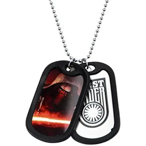 Star Wars Jewelry Episode 7 Kylo Ren Stainless Steel Double Dog Tag Pendant Necklace, 22'' Star Wars Jewelry Episode 7 Kylo Ren Stainless Steel Double Dog Tag Pendant Necklace, 22''