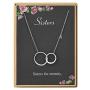 SANNYRA Sisters Necklace Initial Two Interlocking Infinity Double Circles Necklace 26 Letters Alphabet Jewelry for Women
