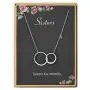 SANNYRA Sisters Necklace Initial Two Interlocking Infinity Double Circles Necklace 26 Letters Alphabet Jewelry for Women