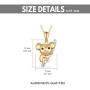 SISGEM 14K Solid Gold Koala Necklace Koala Pendant for Women,Simple Cute Style Koala Bear Necklace Birthday Gifts Jewelry for Boy & Girls (Yellow, 14K-Gold)