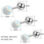 Gorgeous Fire Opal Ball Stud Earring Stainless Steel Helix Conch Cartilage Earring for Girl Women