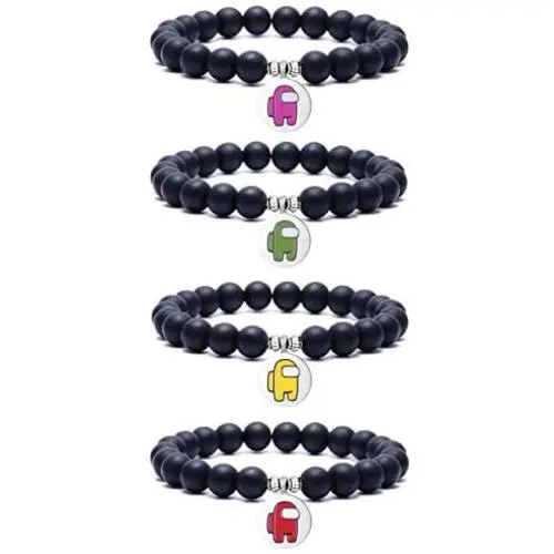 COLOYAN 4 Pcs Among Us Bead Bracelets for Men Women Crewmates Impostor Game Among Us Fans Gifts COLOYAN 4 Pcs Among Us Bead Bracelets for Men Women Crewmates Impostor Game Among Us Fans Gifts