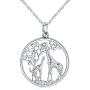 JUSTKIDSTOY Giraffe Jewelry for Women,Elegant Giraffe Necklace 925 Sterling Silver Tree of Life Necklace Forever Love Family Necklace Gift for Women Animal Lover Mothers Day