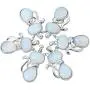 SUNYIK Handmade Cat Stone Pendant Necklace for Women, Healing Crystal Amulet Cat Jewelry with Chain, Pack of 3