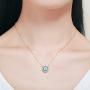 TONGZHE Blue Evil Eye Pendant Necklace in Sterling Silver 925 with Cubic Zirconia CZ and 16''+2'' Cable Chain