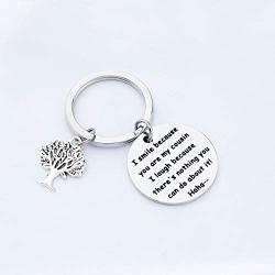 FUSTMW Cousin Keychain Cousin Jewelry Long Distance Cousin Friendship Gifts You are My Cousin Birthday Gifts