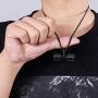 Titanium Steel Three Colors Dumbbell Pendant Necklace Stainless Steel Male Fashion Fitness Barbell Jewelry