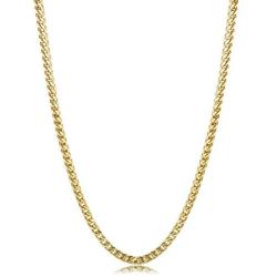FIBO STEEL 3-6mm Thick Curb Chain Necklace for Men Stainless Steel Biker, 20-30 inches