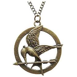 Treena Bean ''Mockingjay'' Antique Brass Colored Pendant Necklace Inspired by The Hunger Games with 30'' Chain Necklace Fashion Necklace