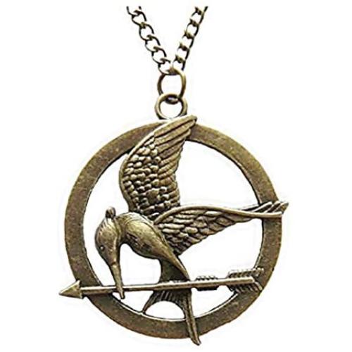 Treena Bean ''Mockingjay'' Antique Brass Colored Pendant Necklace Inspired by The Hunger Games with 30'' Chain Necklace Fashion Necklace
