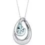 Sterling Silver Wave Pendant Necklace available in various colored stones Sterling Silver Wave Pendant Necklace available in various colored stones