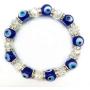 Homelavie Blue Eye Crystal Bead Bracelet Evil Eye Bling Stretch Bracelets Protection Good Lucky Amulet for Girls Women