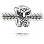 Wise Graduate Owl Bird Charm Bead For Women Student For Teen Oxidized .925 Sterling Silver Fits European Charm Bracelet