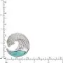 Sterling Silver Pave CZ & Larimar Wave Necklace Pendant with 18'' Box Chain Sterling Silver Pave CZ & Larimar Wave Necklace Pendant with 18'' Box Chain