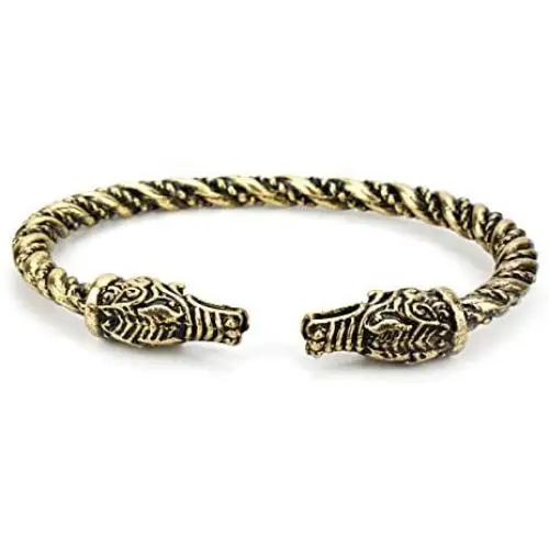 SNOWLIN Men & Women Double Head Tiger Double Head Wolf Cuff Bracelet Viking Arm Ring Pagan Gothic Pewter Bracelet Adjustable Men & Women Jewelry SNOWLIN Men & Women Double Head Tiger Double Head Wolf Cuff Bracelet Viking Arm Ring Pagan Gothic Pewter Bracelet Adjustable Men & Women Jewelry