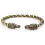 SNOWLIN Men & Women Double Head Tiger Double Head Wolf Cuff Bracelet Viking Arm Ring Pagan Gothic Pewter Bracelet Adjustable Men & Women Jewelry