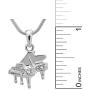 Spinningdaisy Silver Plated Crystal Grand Piano Necklace