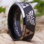 Cloud Dancer Free Custom Engraving The Legend of Zelda Ring- Crest and Triforce Ring Black Tungsten Carbide Wedding Bands Ring