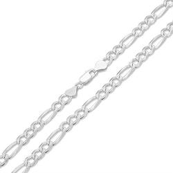 NYC Sterling Authentic Solid Sterling Silver Figaro Link Diamond-Cut .925 ITProLux Necklace Chains 3MM - 7.5MM, 16'' - 30'', Silver Chain for Men & Women, Made in Italy