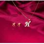 morniface Dainty Initial Necklace Letters A to Z 26 Alphabet Pendant Necklace， Initial Stud Earrings Personalized Necklace for Women Jewelry