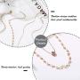 Blufly Layered Crystal Pendant Necklace Gold Imitation Pearl Boho Necklace Chain Druse Choker Necklace Jewelry for Women and Girls