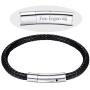 FOCALOOK Free Customized,Waterproof Soft Comfortable Braided Rope Leather Bracelet, Black/Brown, for Men/Women, Fathers Day Unique Gift, 18/20/22CM(with Gift Box)