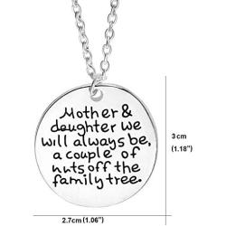Luvalti “Mother & Daughter we Will Always be, a Couple of Nuts Off The Family Tree” Necklace - Pendant Necklace - Makes The Perfect