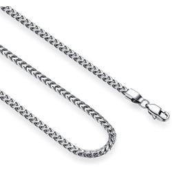 Reve Jewelry 3mm Stainless Steel Franco Chain Necklace for Men and Women, 20-30 Inches