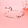 Sterling Silver Engraved Inspirational Adjustable Infinity Bracelet Graduation Gift for Mother Sister Best Friend Jewelry for Women